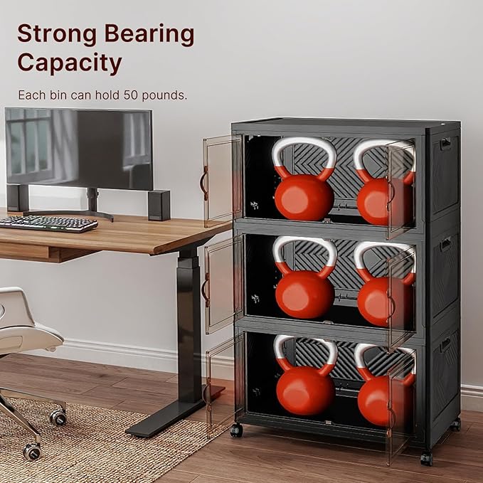 UAMFURI Stackable Storage Bins, 672QT Collapsible Drawers - Image 8