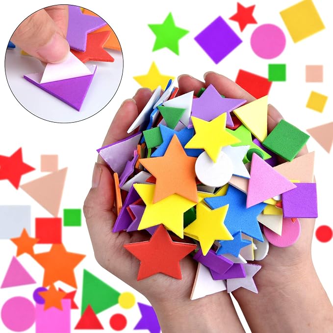 Coopay Foam Stickers Geometry Self-Adhesive Geometry Shapes Stickers Assorted - Image 5