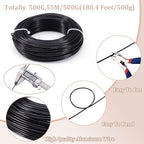 Fashewelry 180 Feet 12 Gauge Aluminum Wire Black Bendable Metal Craft Wire - Image 4