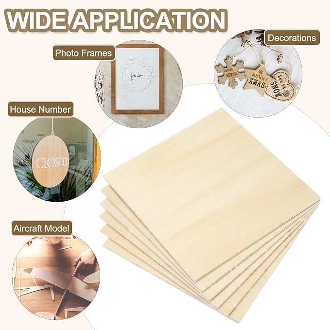 PATIKIL 10x10x1/4 Basswood Sheets - Image 7