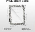 Cuspin Silver 8x10 Picture Frame, Vintage Silver Ornate Leaf Textured - Image 5