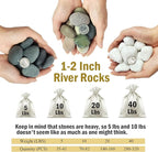 FANTIAN 40 lbs White Stones for Garden, 1-2 Inch Decorative Polished White - Image 2