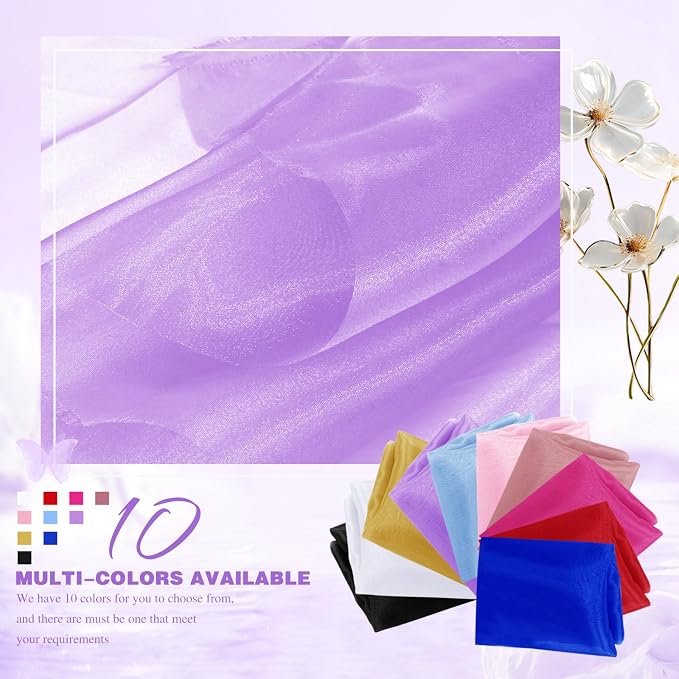 VACVELT Light Purple Sheer Organza Fabric by The Yard 60" Wide | - Image 3