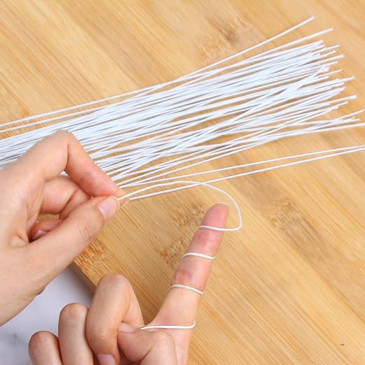 DECORA 20 Gauge White Floral Stem Wire 16 inch, 50/Package - Image 5