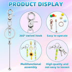20 Pcs Beadable Keychains Bulk Kit – DIY Keychain Making Supplies - Image 3