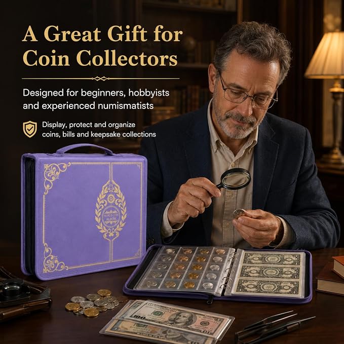 Coin Collection Book Holder for Collectors, 200 Pockets Collecting Album& 30 - Image 8
