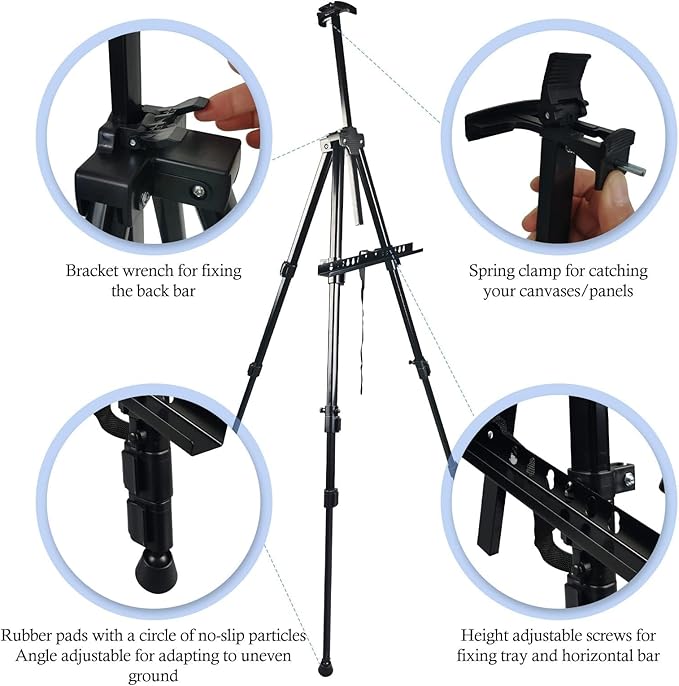 NS JYMB Black 2 Pack Adjustable Art Easel Stand - Image 6