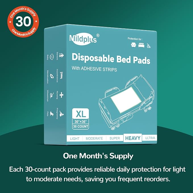 MILDPLUS Bed Pads with Adhesive Strips 30''X36'', Kids and Pet - Image 7