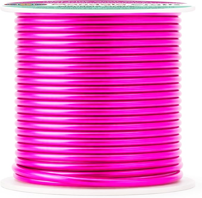 Mandala Crafts 13 Gauge Hot Pink Anodized Aluminum Craft Wire, 60 FT | Colored - Image 2