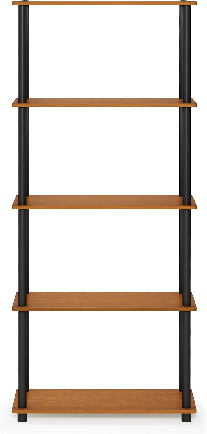 Furinno TURN-N-TUBE Storage Shelves, 5-Tier Book Shelf, Corner Shelf, Toolless - Image 4