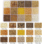 15 Grid Gold Glass Seed Bugle & Tube Beads Kit - Image 2