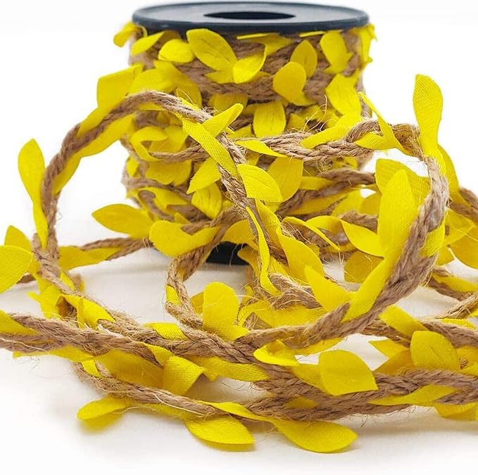 33 feet Natural Twine Yellow Leaf Jute 3ply 2MM Rope Hemp Burlap Ribbon String - Image 5