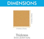 25 Pack Self-Adhesive Cork Squares 4 x 4 Inches Cork Tiles Backing Sheets - Image 3