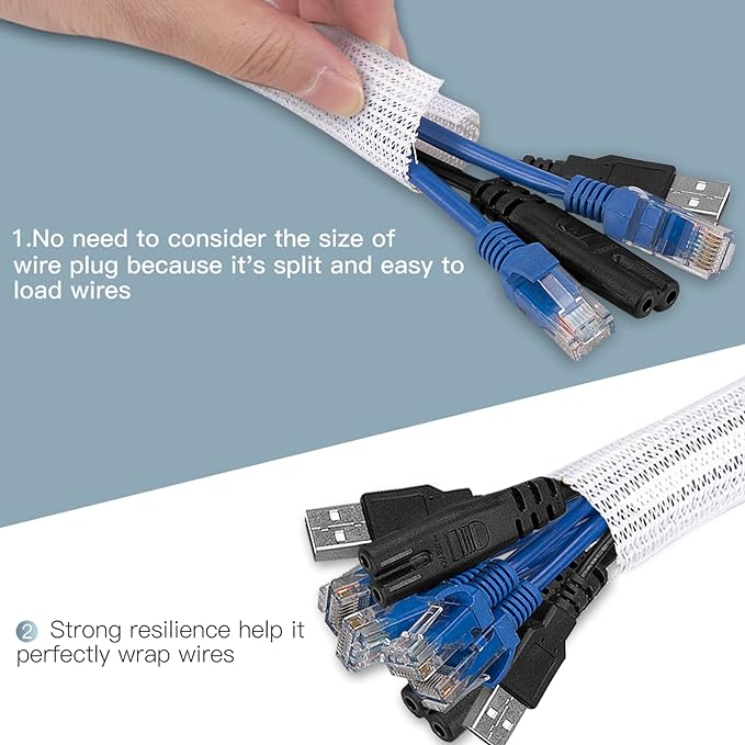 AGPTEK Cable Sleeve, 6.6ft - Image 4