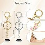 20pcs Keychain Making Kit with Key Rings Lobster Clasp Chain - Image 2