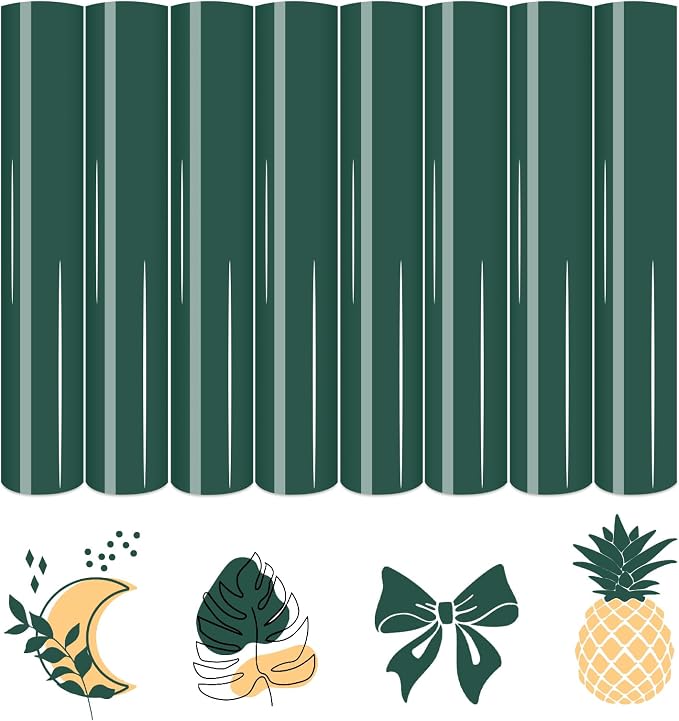 HTVSTD Boho Green HTV Heat Transfer Vinyl 8pcs 12×10in Iron on Vinyl | Dark Boho by CraftingEveryday