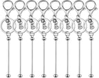 beadable keychains Bulk 8pcs Blank Keychain Making Kit Keychains Accessories by Unknown