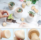 36 Pieces Unfinished Wooden Mushrooms 6 Size Natural Plain Unpainted Wooden - Image 3
