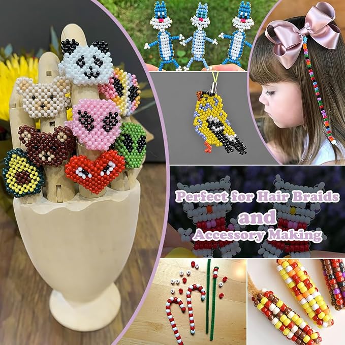 QPIXVB 1100PCS Clear Pony Beads, Kit Beads - Image 4