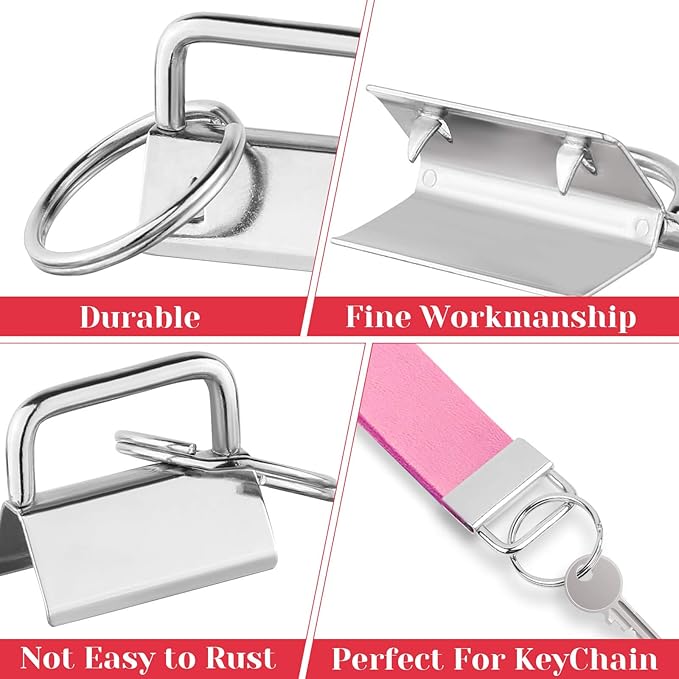 Key Fob Hardware Set, Shynek 50PCS Lanyard Key Fob Hardware 1 Inch - Image 7