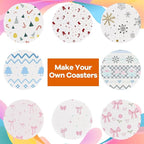 24 Pcs Round Ceramic Tiles for Crafts 4x4 White Ceramic Coasters for Crafts - Image 8
