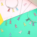 SANNIX 90 Pcs Ribbon Charms, Awareness Ribbon Enamel Charms - Image 4