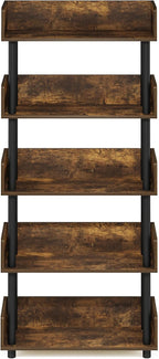 Furinno TURN-N-TUBE 5-Tier Display Shelf, Storage Shelves, Book Shelf, Open - Image 8