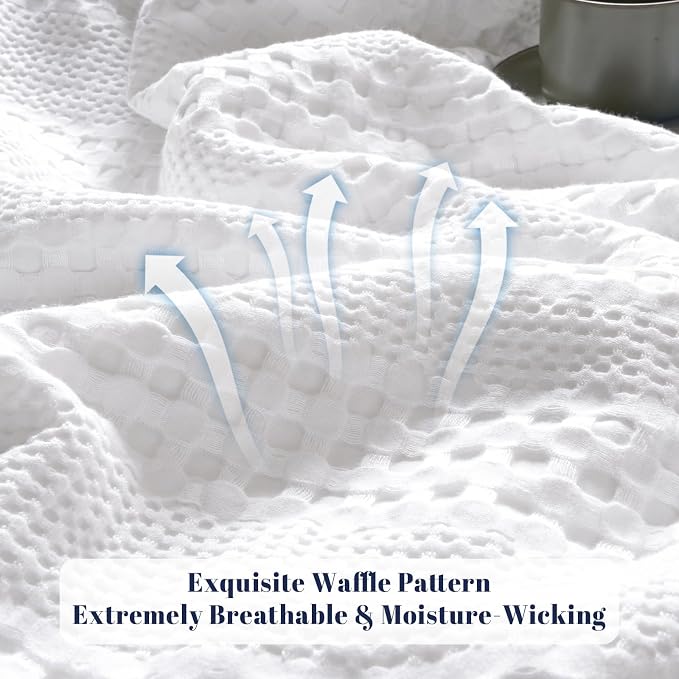 PHF Cooling Waffle Blanket Twin Size, Lightweight 60% Rayon from Bamboo & 40% - Image 5