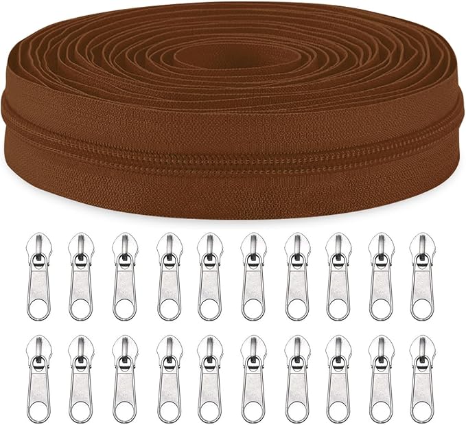 Sawoake #3 Nylon Coil Zippers by The Yard Bulk 10 Yards by Zipper