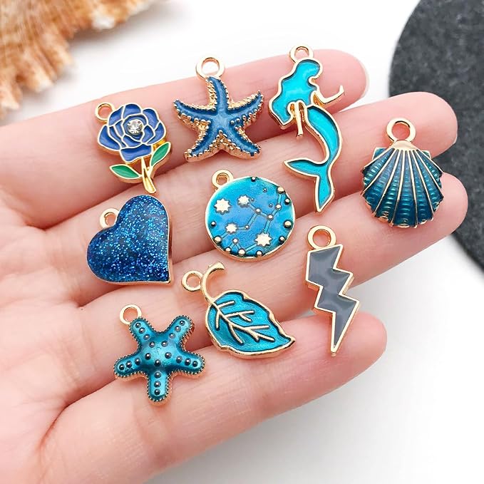 WOCRAFT 40pcs 20 pairs Assorted Enamel Bracelet Charms - Image 3