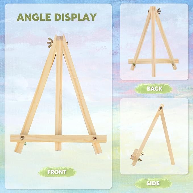 16 Pack 9 Inch Easel for Painting, Wooden Easel Stand Canvas Stand | Smooth Wood - Image 5