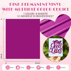 Tintnut Pink Purple Permanent Vinyl 8 Sheets 12''x10'' Adhesive Vinyl | Solid - Image 2