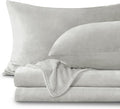 BEDELITE Flannel Sheets Queen Size Light Grey by BEDELITE