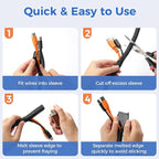 Delamu 10ft - 1/2 inch Cable Sleeve Cord Protector from Pets No Chew, - Image 9