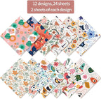 6x6” 160gsm cardstock Single Sided Scrapbooking 24 Papers Pad vintage decoupage - Image 2