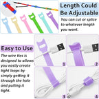 80pcs Cable Ties Reusable Macaron-inspired Color Wire Ties Cable Management - Image 6