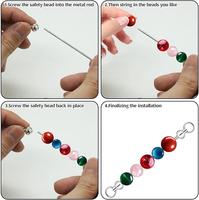 50pcs Beadable Keychains DIY Set, Metal Sliver Blank Keychains Bars Charmful - Image 3