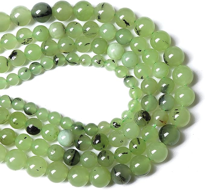 45pcs 8mm Natural Prehnite Jade Stone Round Loose Spacer Beads - Image 3
