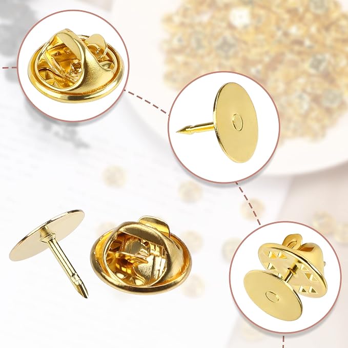 JANYUN 120 Pairs Butterfly Clutch Tie Tacks Safety Keepers Pin Back | Gold - Image 3