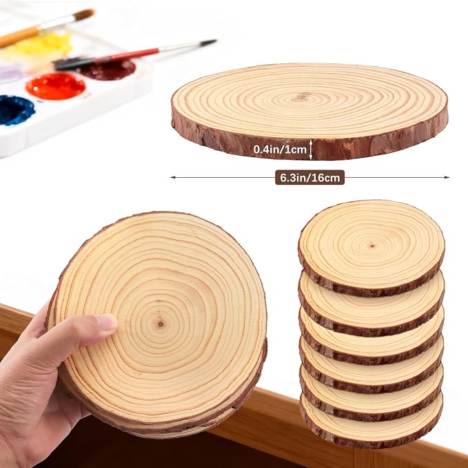 FSWCCK 6 PCS Unfinished Wood Slices - Image 2