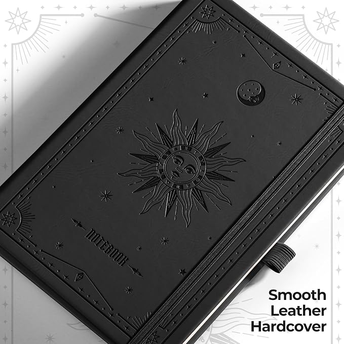 EMSHOI Graph Grid Journal Notebook, 320 Pages, A5 Size | Leather Hardcover - Image 2