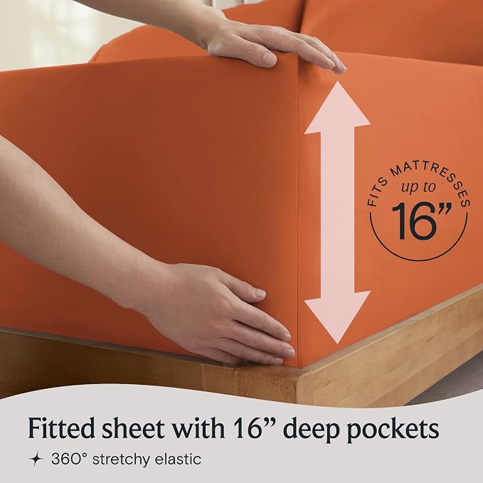 LuxClub 4 PC Queen Sheet Set, Queen Size, Deep Pockets 18" Wrinkle Free Cooling - Image 6