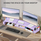 OPNICE Desk Organizers and Accessories, Dual Monitor Stand Riser - Image 4