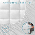HYLEORY Twin XL Mattress Pad Quilted Fitted Mattress Protector Cooling Pillow - Image 5
