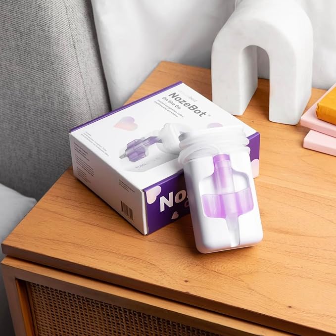 Dr. Noze Best NozeBot On The Go Nasal Aspirator - Pediatric ENT Designed Electric Nose Sucker for Babies and Toddlers, Portable and Easy to Clean, Battery Powered Relief for Mild Congestion