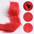 Shaggy Plush Faux Fur Fabric Precut Strips Red Fur Fluffy Fuzzy Craft Fur - Image 2