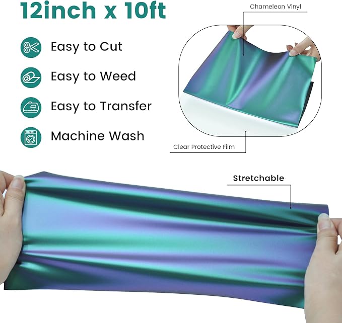 Chameleon HTV Heat Transfer Vinyl Bundle 14 Packs 12"x10" Iron On Vinyl - Image 2