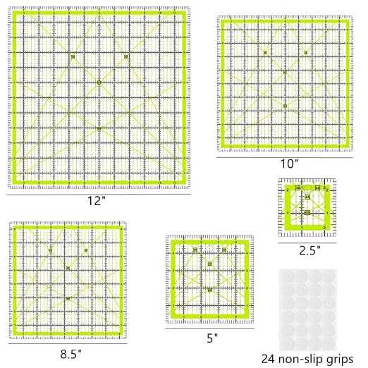 Quilting Rulers, 5 Square Ruler Quilting Templates, Quilting Ruler Acrylic - Image 5