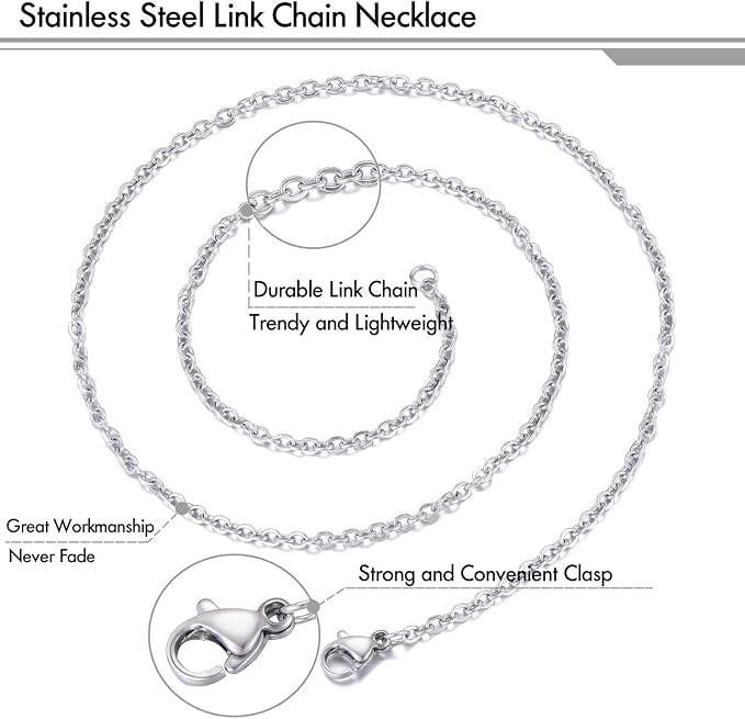 30 Pack 18 Inch Necklace Chain Stainless Steel Link Cable Chain Necklace - Image 2