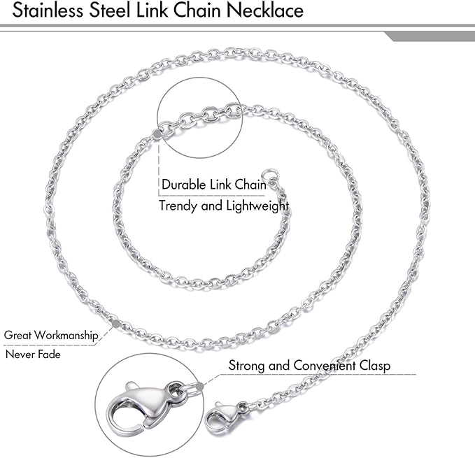 30 Pack 16 Inch Necklace Chain Stainless Steel Link Cable Chain Necklace - Image 2
